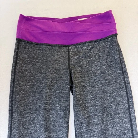 Lululemon Groove Pant Flare Yoga Grey Space Dye Purple Crossover Waist Size 6 - Picture 4 of 11